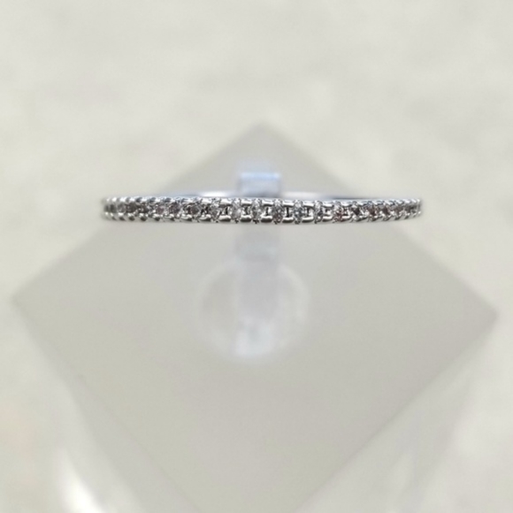 Sterling Eternity Pave Band - Picture 5 of 8